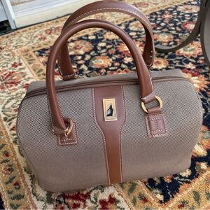 London Fog Oxford Tweed Travel Satchel Carry On Bag Style 7000 Luggage Overnight